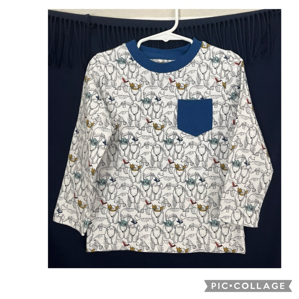BOYS ADVENTURE WEAR BEAR PRINT FEATHER HEADDRESS POCKET LS T-SHIRT BY CLASS CLUB